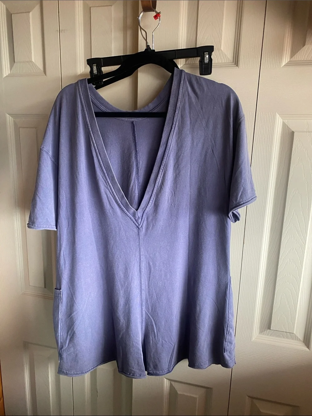 Free People NWT FP Movement Hot Shot Pockets Cotton stretch Vneck Tee Romper